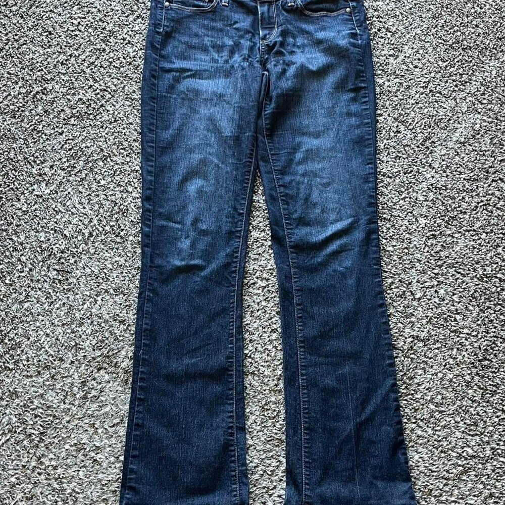 Y2K Paige Blue Bootcut Dark Wash Grunge Jeans Womens 28 Denim Streetwear Punk